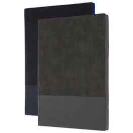 Unique Bargains - 2pcs Hardcover Leather Lined Journal, 100 Pages 8.3x5.7" A5 Lined Diary Notebook for Office Home Writing - Blue/Gray