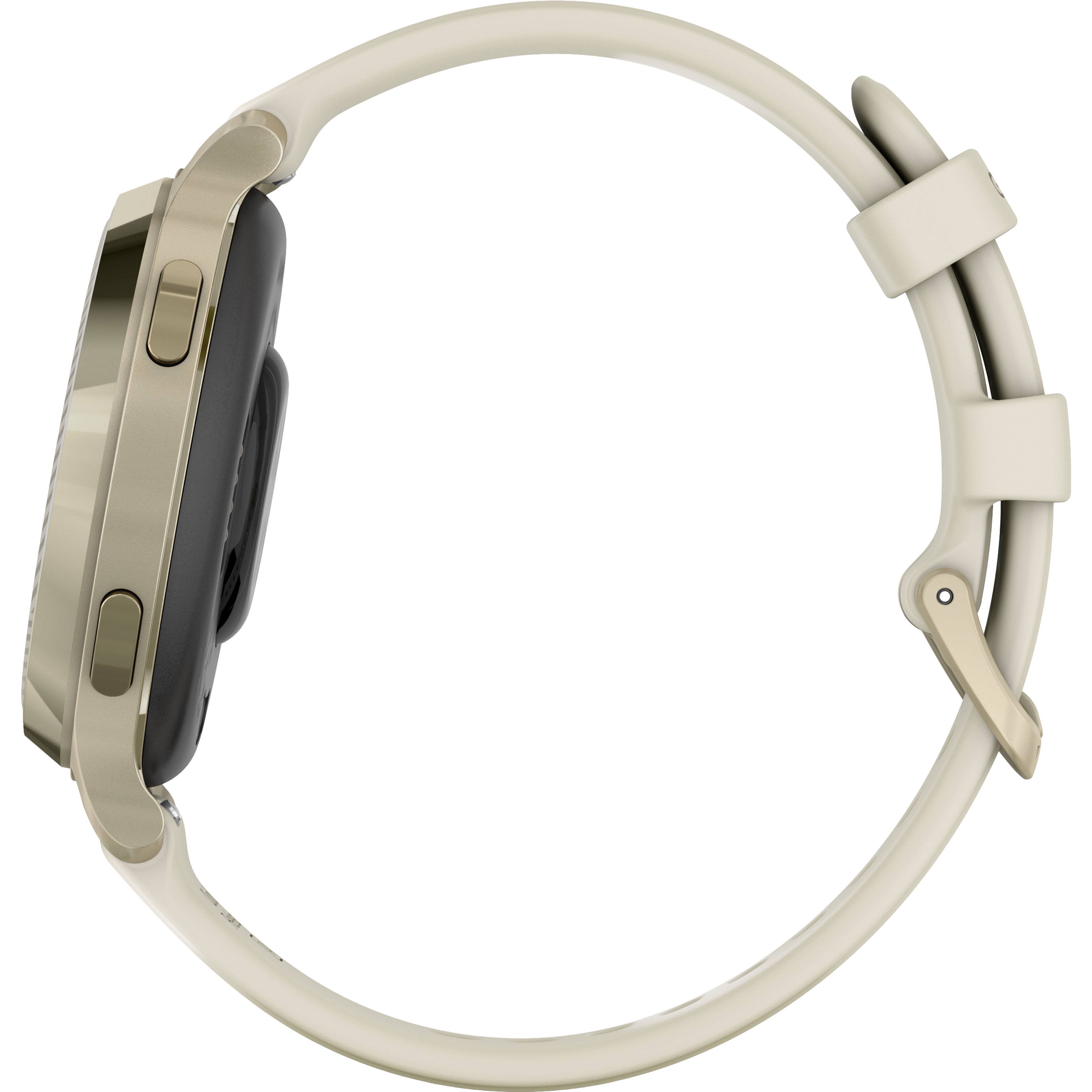 Alt View 2. Garmin - Lily 2 Active GPS Smartwatch 33 mm Anodized Aluminum - Lunar Gold with Bone Silicone Band.