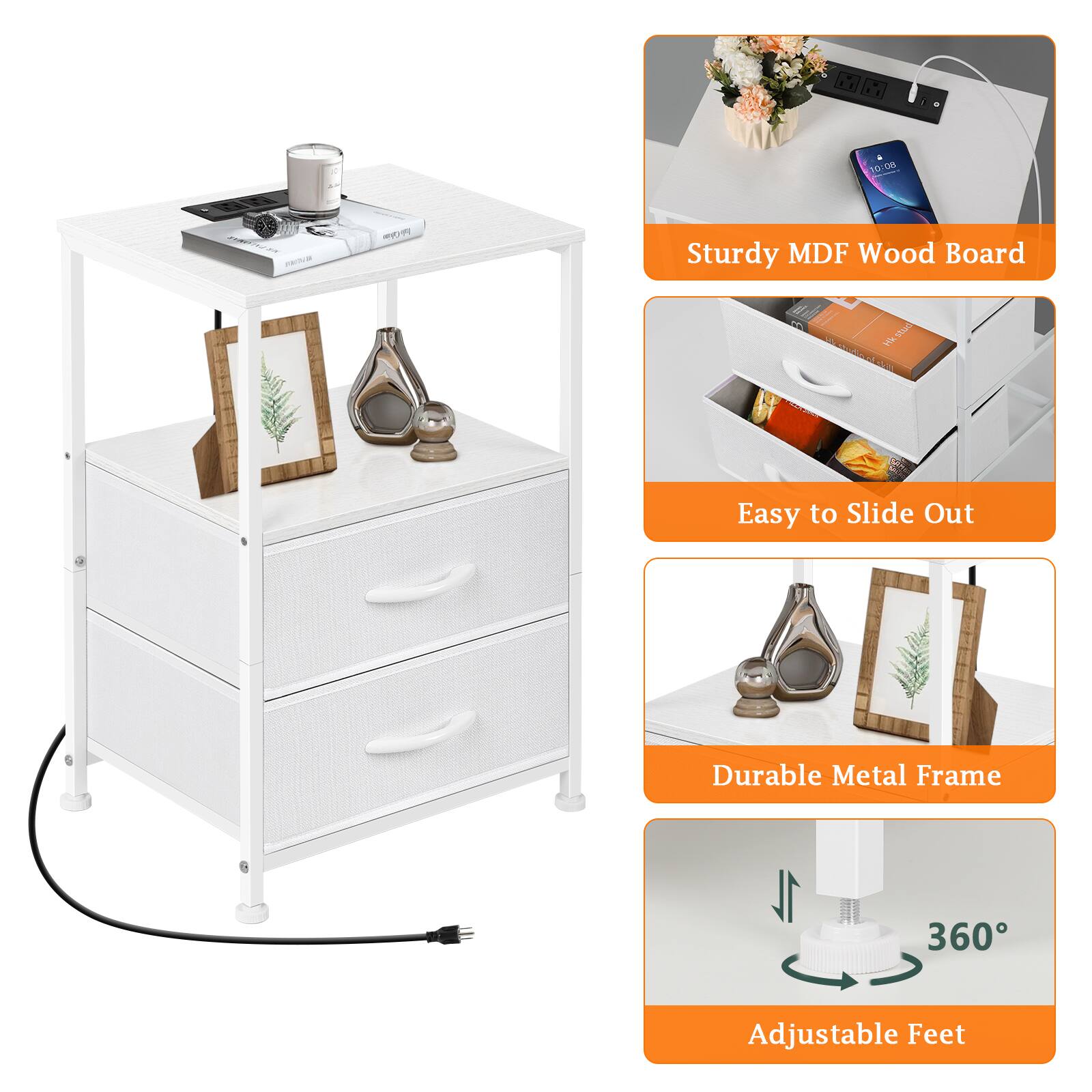 1000 OB -e -P Sturdy MDF Wood Board Hk-sud TL H Easy to Slide Out Durable Metal Frame 11 360 Adjustable Feet