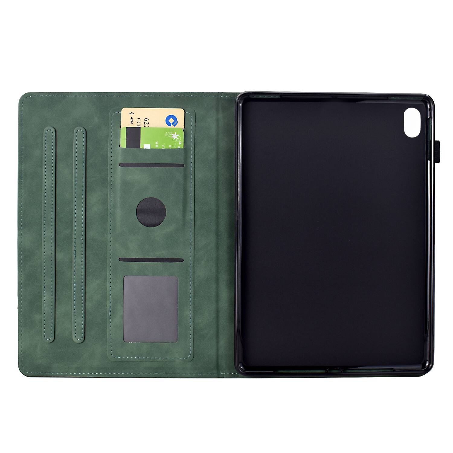 Alt View 4. Dteck - Shockproof Folio Case for Apple iPad (10th Generation) 10.9" 2022 with Smart Sleep Wake, PU Leather Stand Wallet Cover - Green.