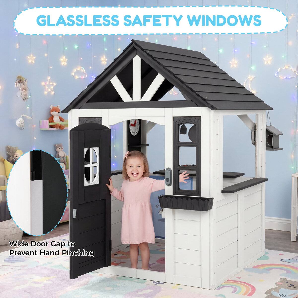GLASSLESS SAFETY WINDOWS  
Wide Door Gap to Prevent Hand Pinching