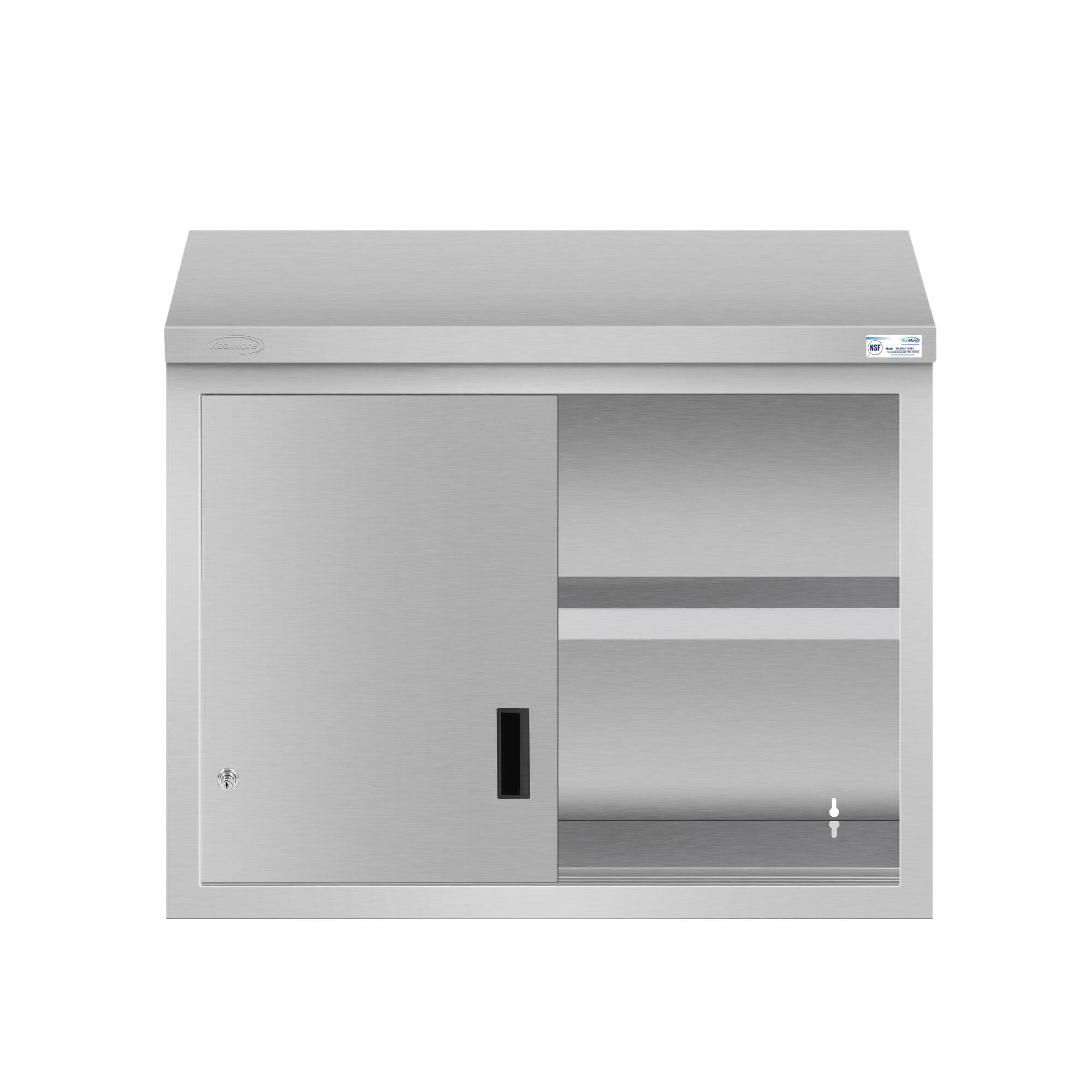 Alt View 3. Koolmore - 36 Inch Stainless Steel Commercial Wall Cabinet with Sliding Doors 15 x 48 NSF - Stainless-Steel.