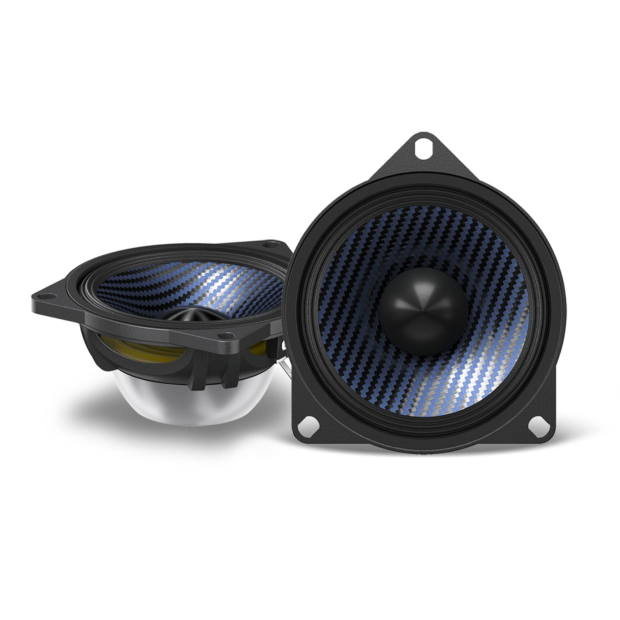 Front. Alpine - Alpine EV-40MR-T - 4" Rear Door/Deck/Hatch Speaker Set Compatible with 17-24 Model 3 & 20-24 Model Y - Black/Gray.