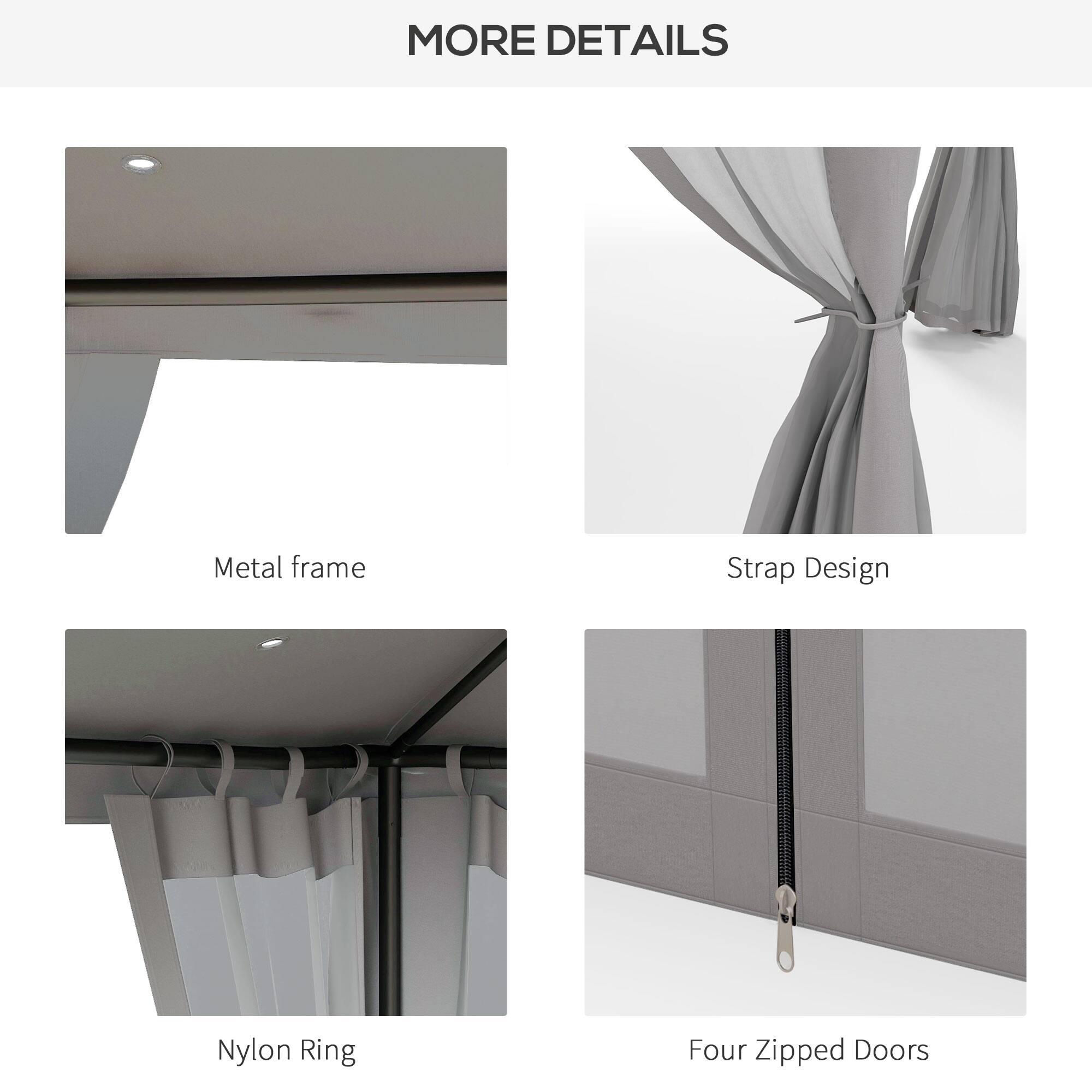 MORE DETAILS
Metal frame
Strap Design
Nylon Ring
Four Zipped Doors