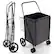 Front. Costway - Folding Shopping Cart Utility Double Basket Grocery Cart with Waterproof Liner - Black.