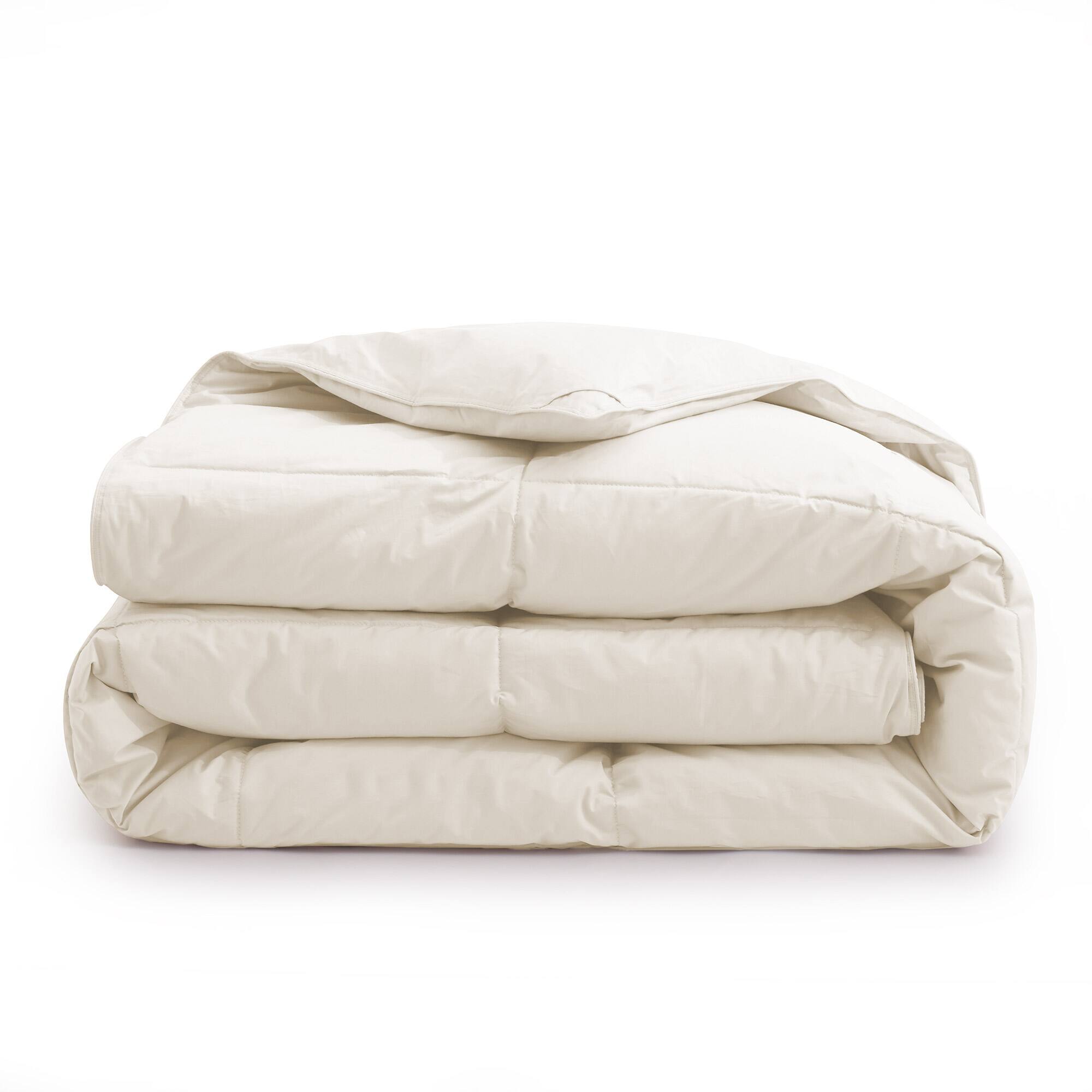 Alt View 1. Puredown - Puredown Luxurious 300TC 100% Organic Cotton Down Feather Fiber Comforter, Off-white, Full/Queen - Off-white.