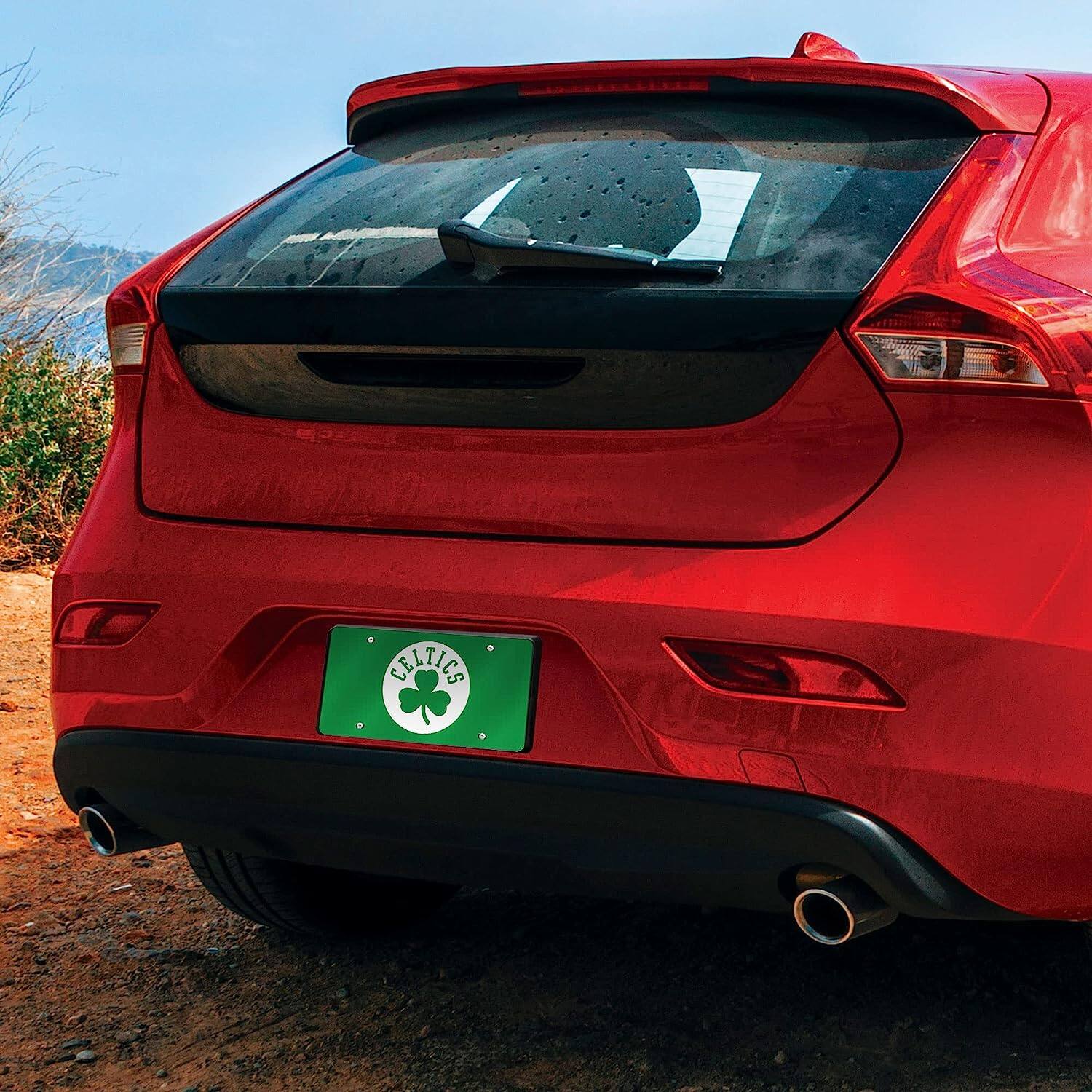 Alt View 2. Rico Industries - Boston Green Shamrock Celtics NBA - Mirrored Laser License Plate - Multi.