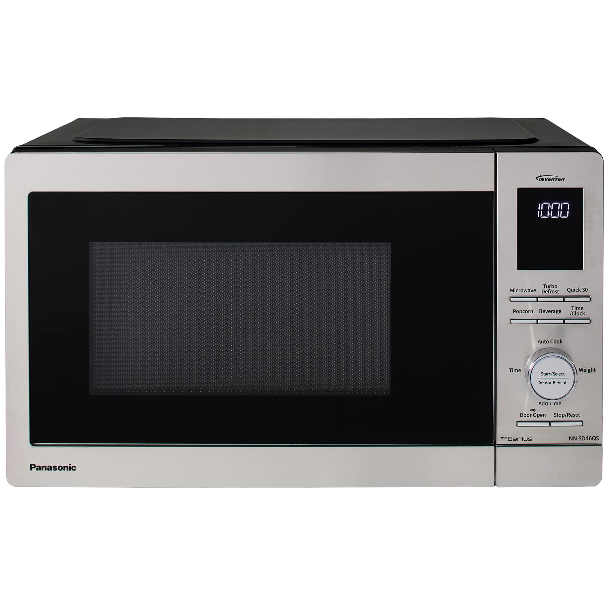 Panasonic - 0.9 Cu. Ft. Countertop Microwave with Inverter Technology and Genius Sensor - Silver - Front_Zoom