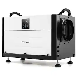 Costway - 155 Pint Crawl Space Dehumidifier Commercial Dehumidifier with 3 Modes & 24H Timer 1,900 Sq. ft Coverage Area - White + Black