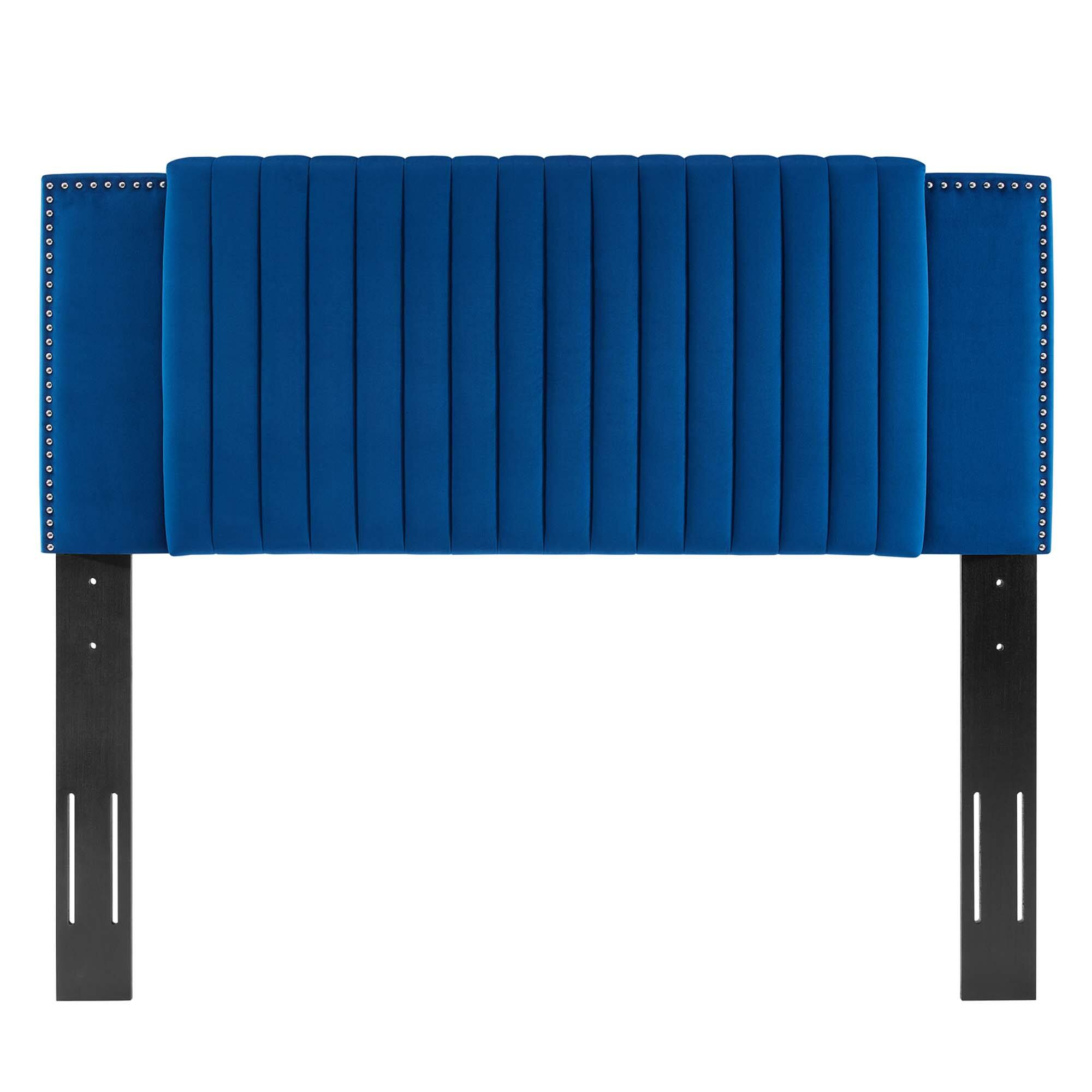 Back. Modway - Felicity Channel Tufted Performance Velvet King/California King Headboard by Modway - Navy.