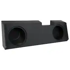 Front. QPower - QPower Dual 12" Sub Box - Chevy Silverado & GMC Sierra Crew & Double Cab 19-26 - Black.
