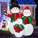 Front. Costway - 6.5FT Inflatable Snowman Family, Blowup Christmas Decoration with LED Lights - Multicolor.