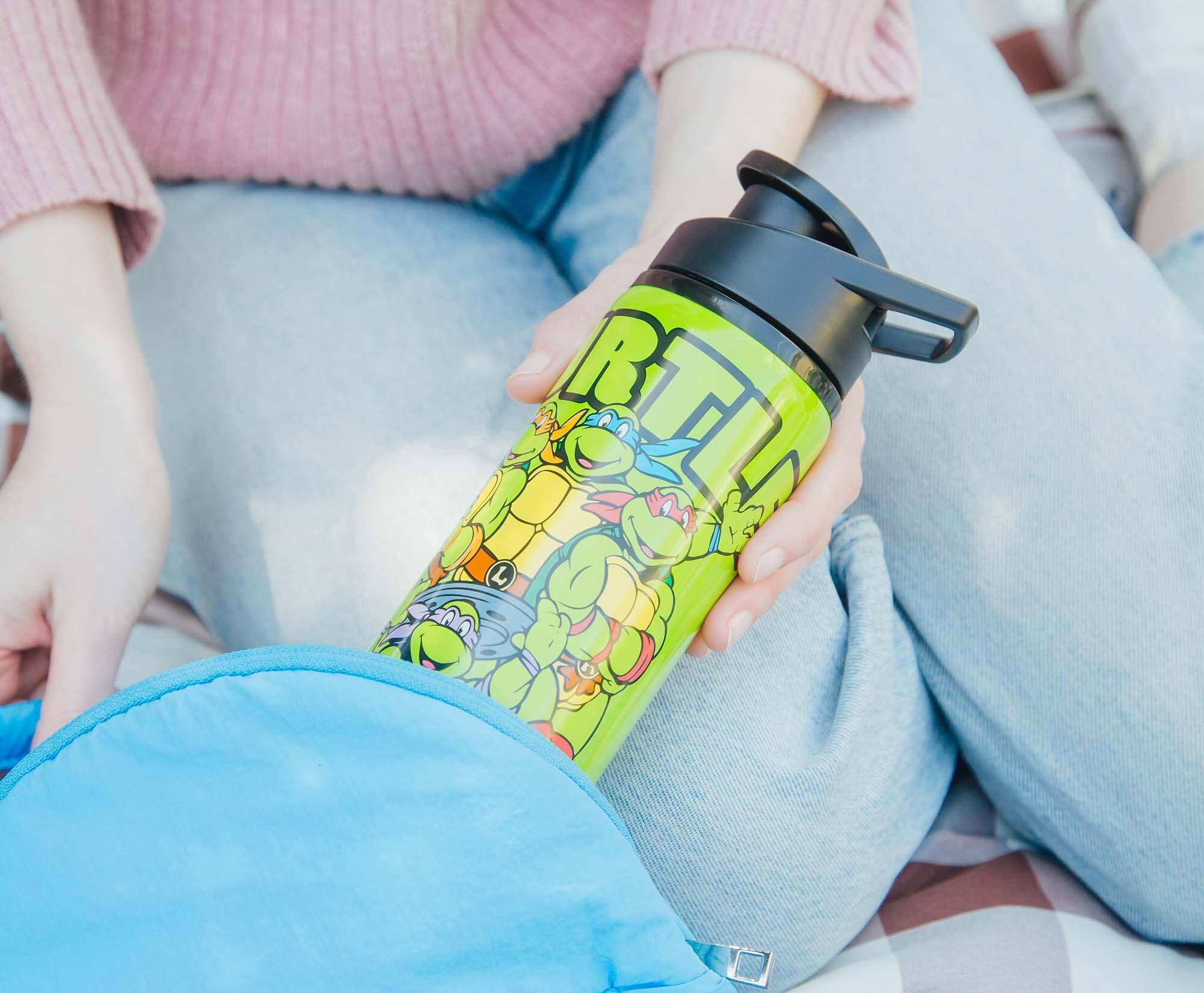 Alt View 5. Silver Buffalo - Teenage Mutant Ninja Turtles "Turtle Power" Stainless Steel Water Bottle - Green.