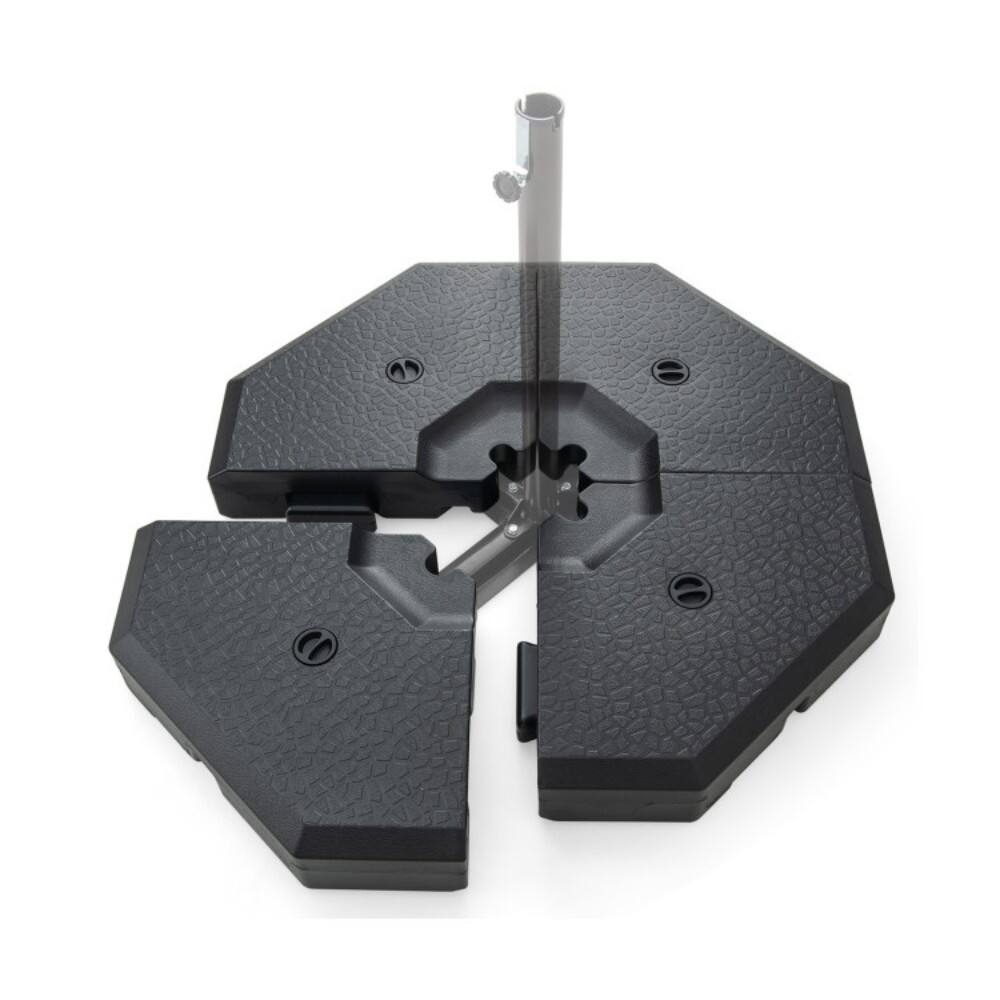 Front. Mondawe - 4 Pieces Patio Cantilever Offset Umbrella Weights Base Plate Set - Black.
