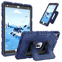 Fintie - Case for iPad 9th 8th 7th 10.2 inch Fully-Body Rugged Heavy Duty Shockproof Protective Case with Built-in Kickstand - Navy Blue