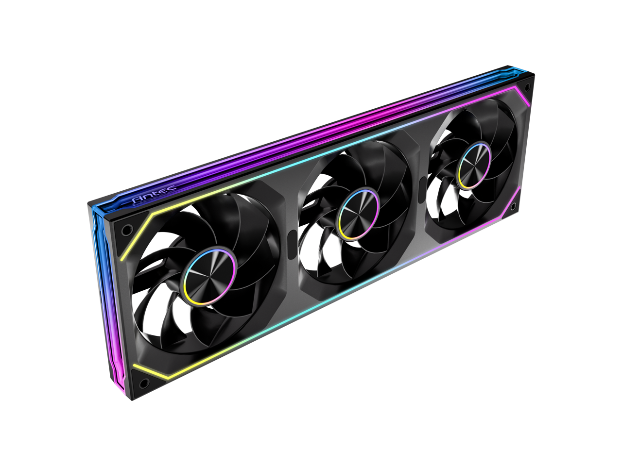 Alt View 5. Antec - Antec Infinity Matrix 360 Reverse ARGB, 360mm Fan, Reverse Blade, Dual-Cable, 4-Sided Lighting, PWM 1800 RPM - Multicolor.