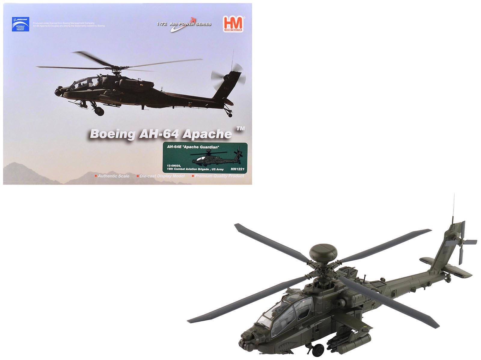 Hobby Master - Boeing AH-64E Apache Guardian "12-09025 16th Combat Aviation Brigade" US Army "Air Power Series" 1/72 - Black