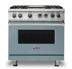 Viking - 36-Inch Dual Fuel Freestanding Range - November Sky - Front_Zoom