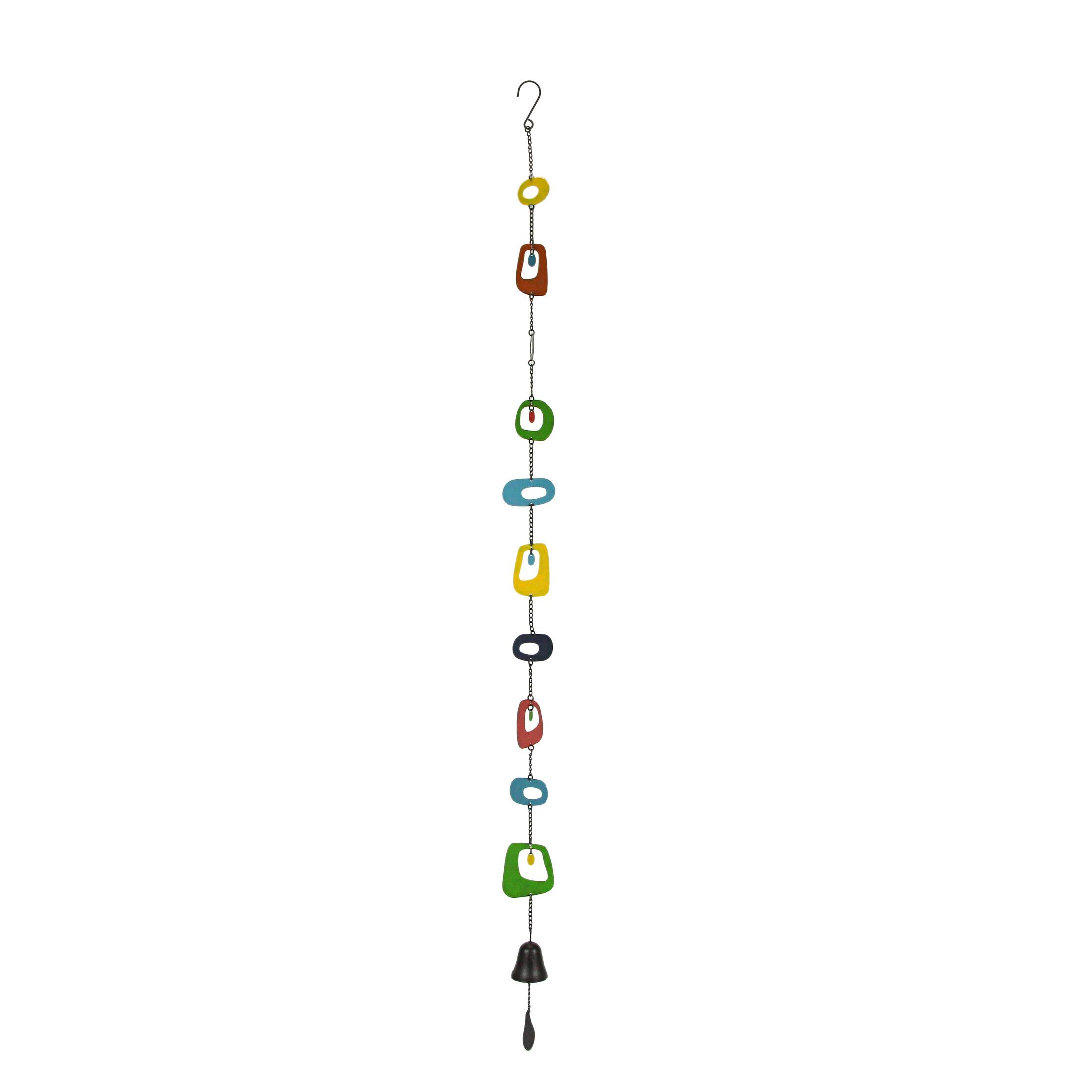 Mayrich Company - Multicolor Mid Century Modern Wind Chime Hanging Outdoor Garden Home Decor Art - Multicolored