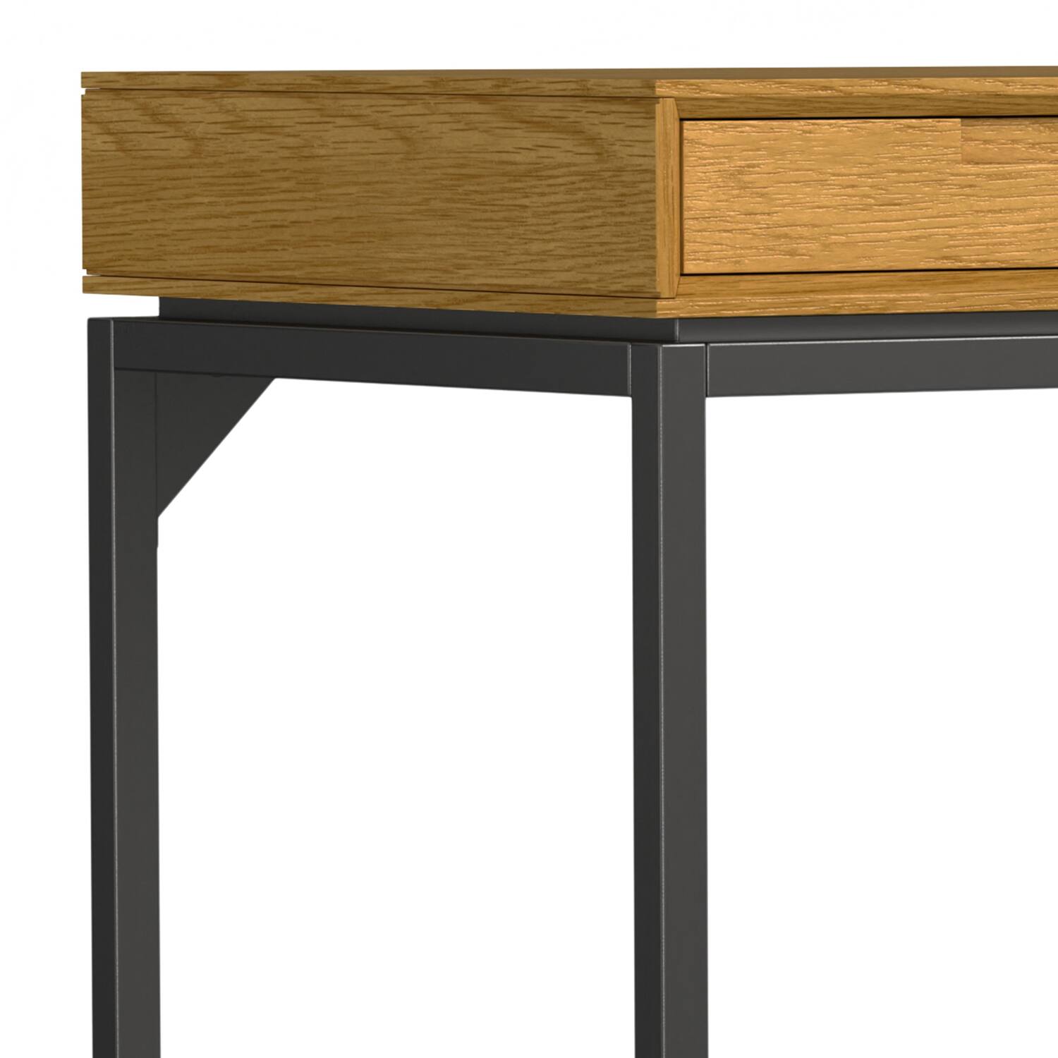 Alt View 4. Simpli Home - Banting 72 inch Desk and 30 inch Bookcase - Oak Veneer.