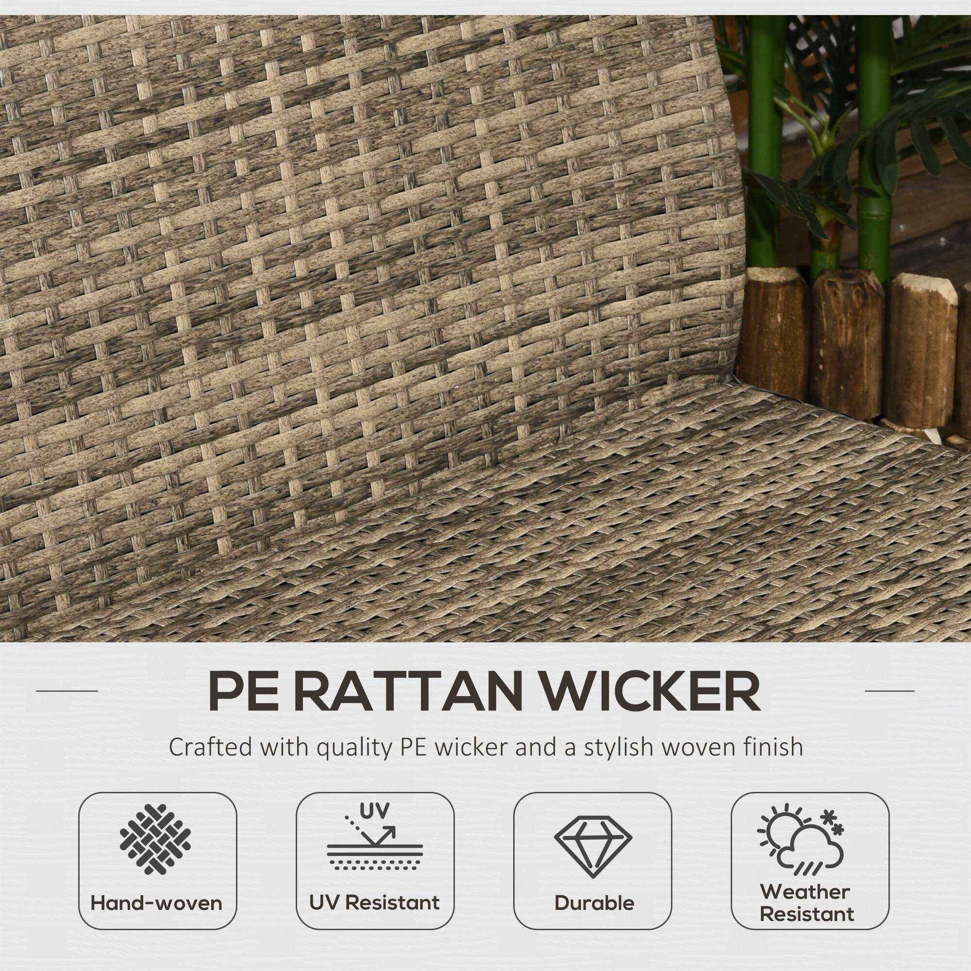 PE RATTAN WICKER  
Crafted with quality PE wicker and a stylish woven finish  

- Hand-woven  
- UV Resistant  
- Durable  
- Weather Resistant