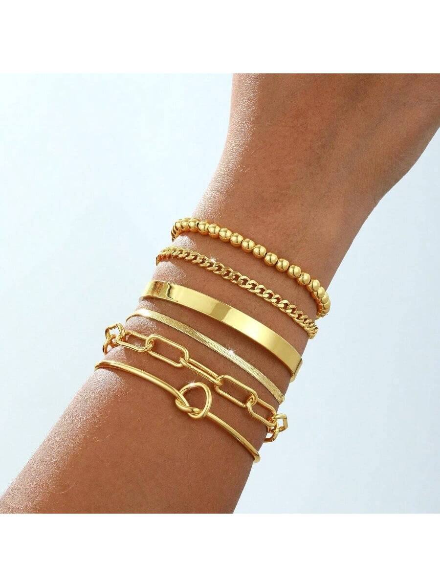 Live At Space Gold Bracelets women 14K Bangle Bracelet Stack Adjustable ...