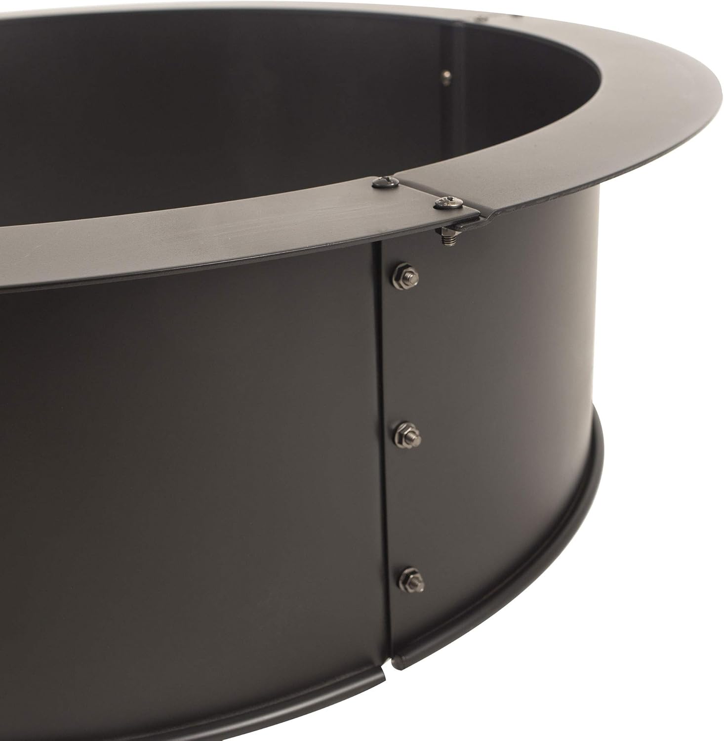 Alt View 1. Bestier - 33.5” Heavy Duty Steel Fire Ring, Round Outdoor Fire Pit Ring for Standalone or Block Insert Use.