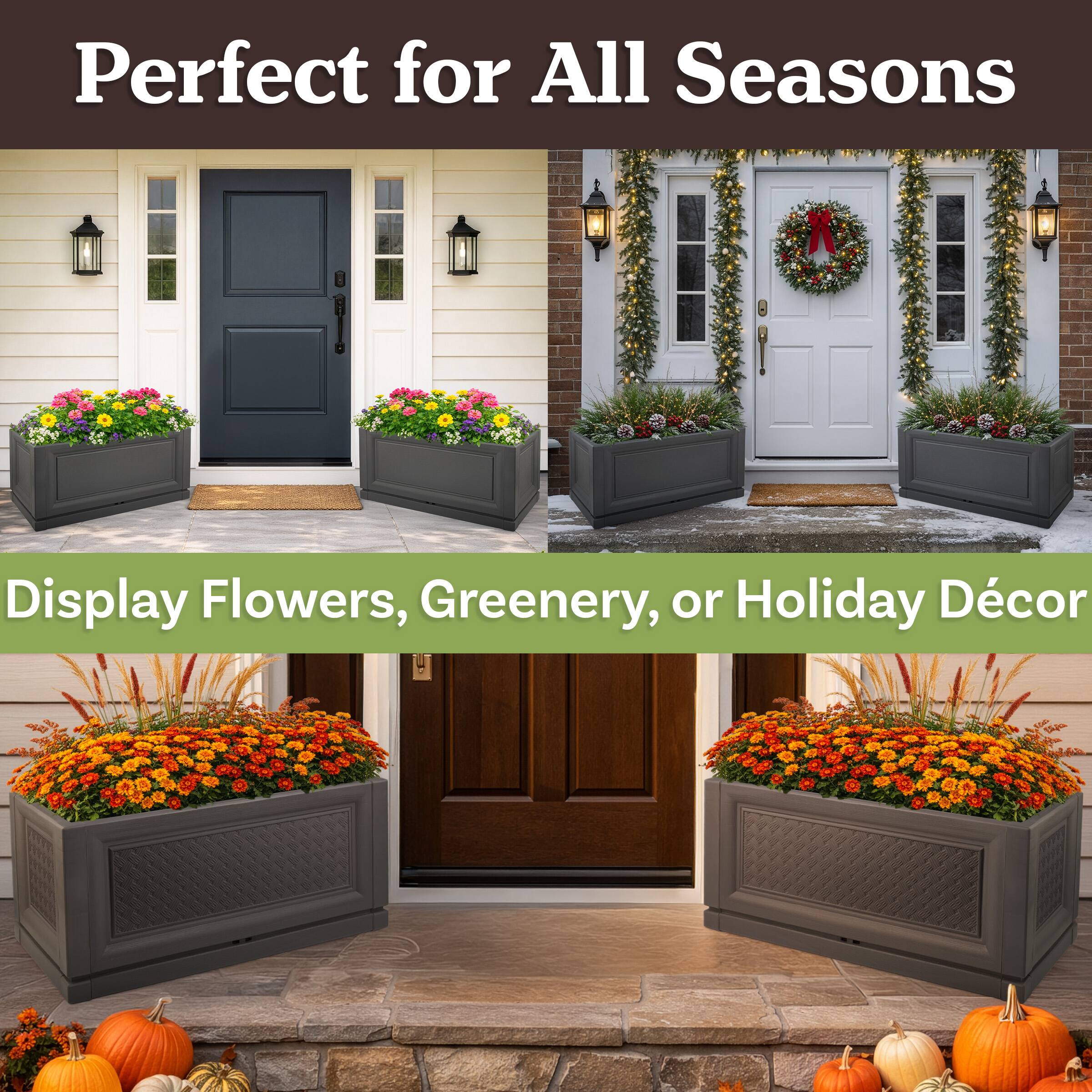 Perfect for All Seasons  
Display Flowers, Greenery, or Holiday Décor