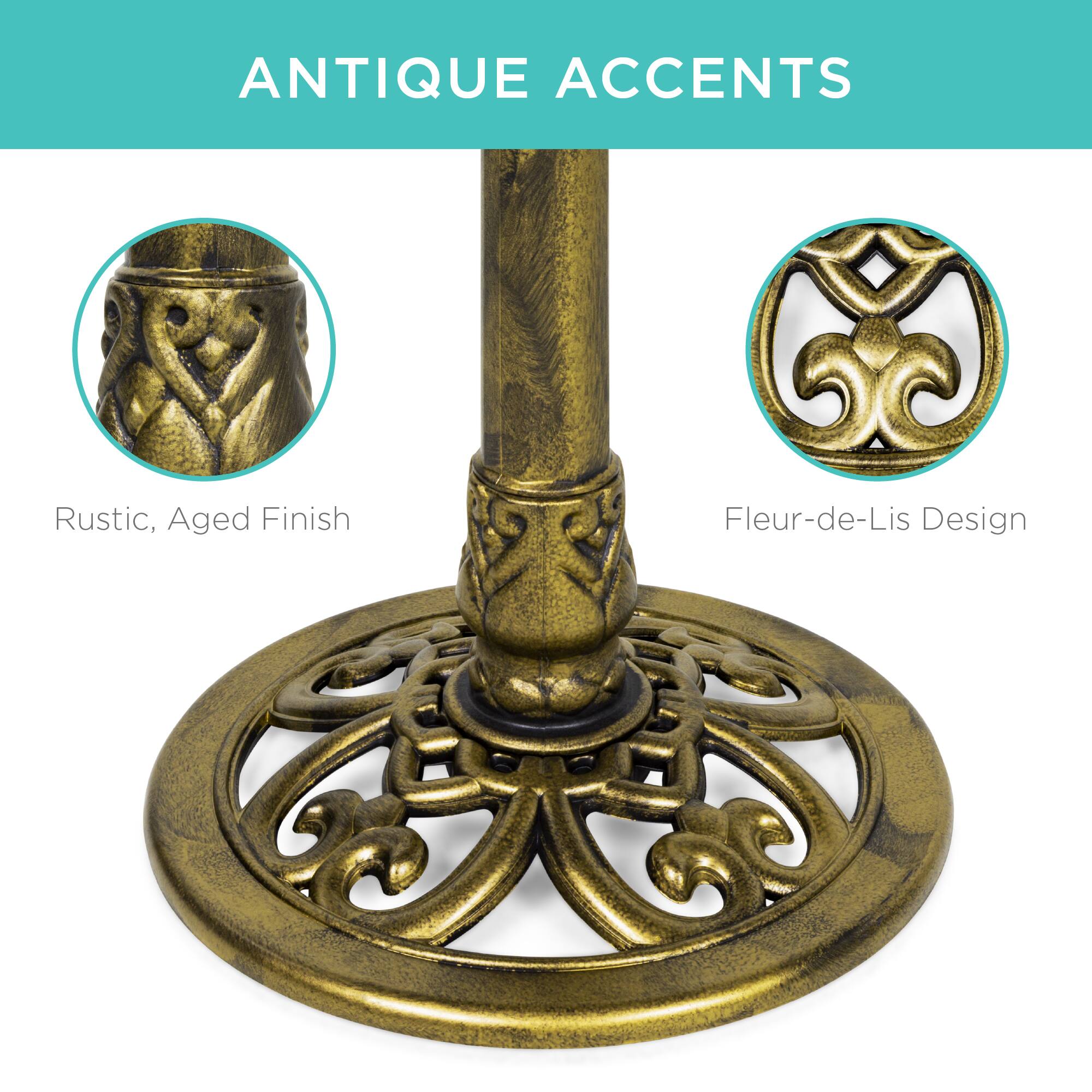 ANTIQUE ACCENTS

Rustic, Aged Finish

Fleur-de-Lis Design