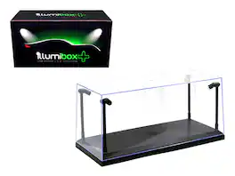 Collectible Display Show Case with LED Lights and Black Base for 1/24 1/18 Models by Illumibox