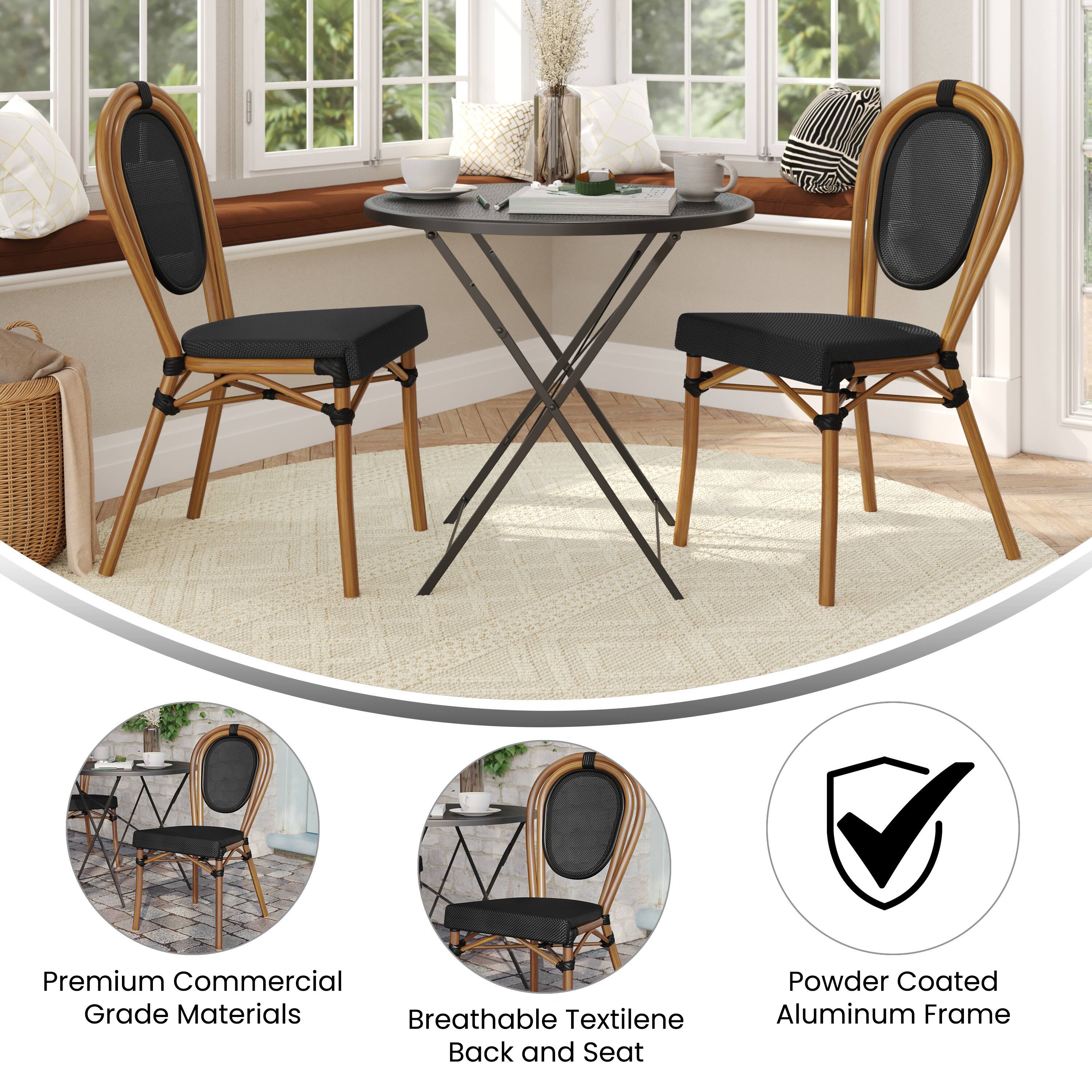 Premium Commercial Grade Materials  
Breathable Textilene Back and Seat  
Powder Coated Aluminum Frame