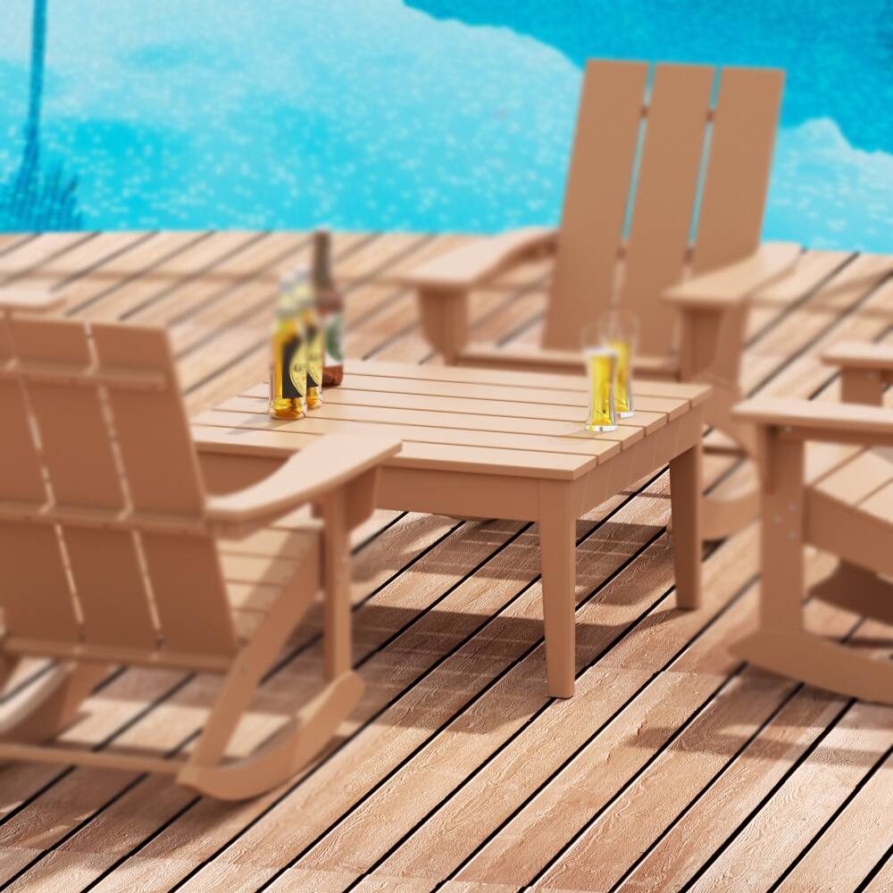 Angle. WestinTrends - WestinTrends Ashore Outdoor Patio Modern Adirondack Conversation Table - Teak.