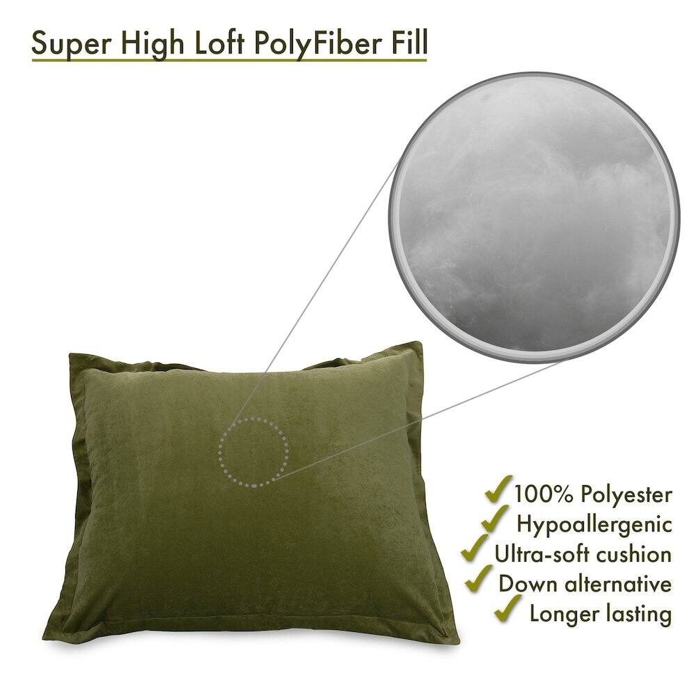 Super High Loft PolyFiber Fill

- 100% Polyester
- Hypoallergenic
- Ultra-soft cushion
- Down alternative
- Longer lasting