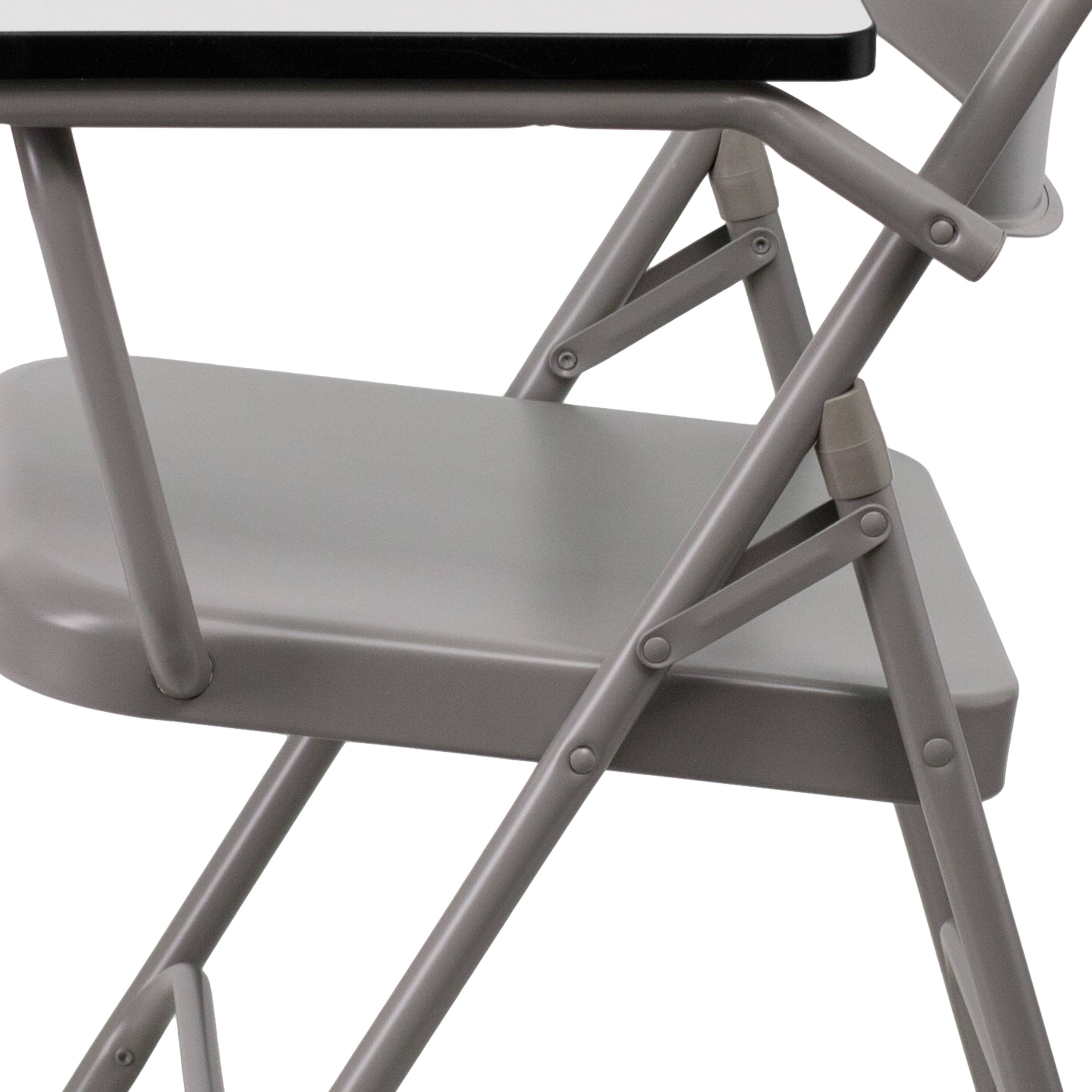Alt View 10. Emma + Oliver - Premium Steel Folding Chair with Left Handed Tablet Arm - Event Chair - Beige.