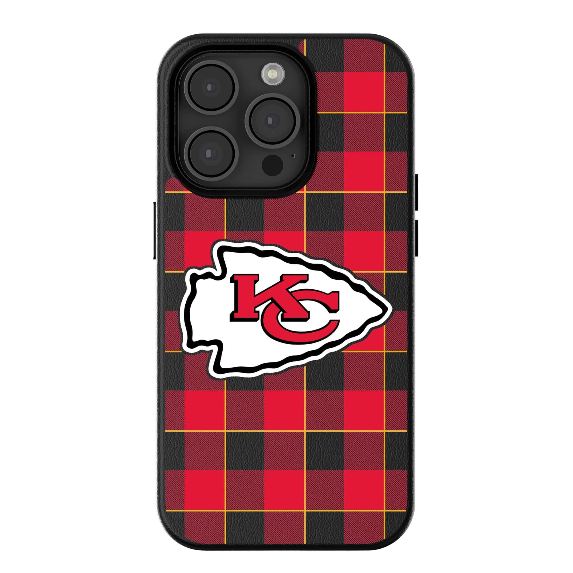Keyscaper - NFL - Kansas City Chiefs Plaid Magnetic Bump iPhone Case - 16 - Black price history on PriceWatchPro
