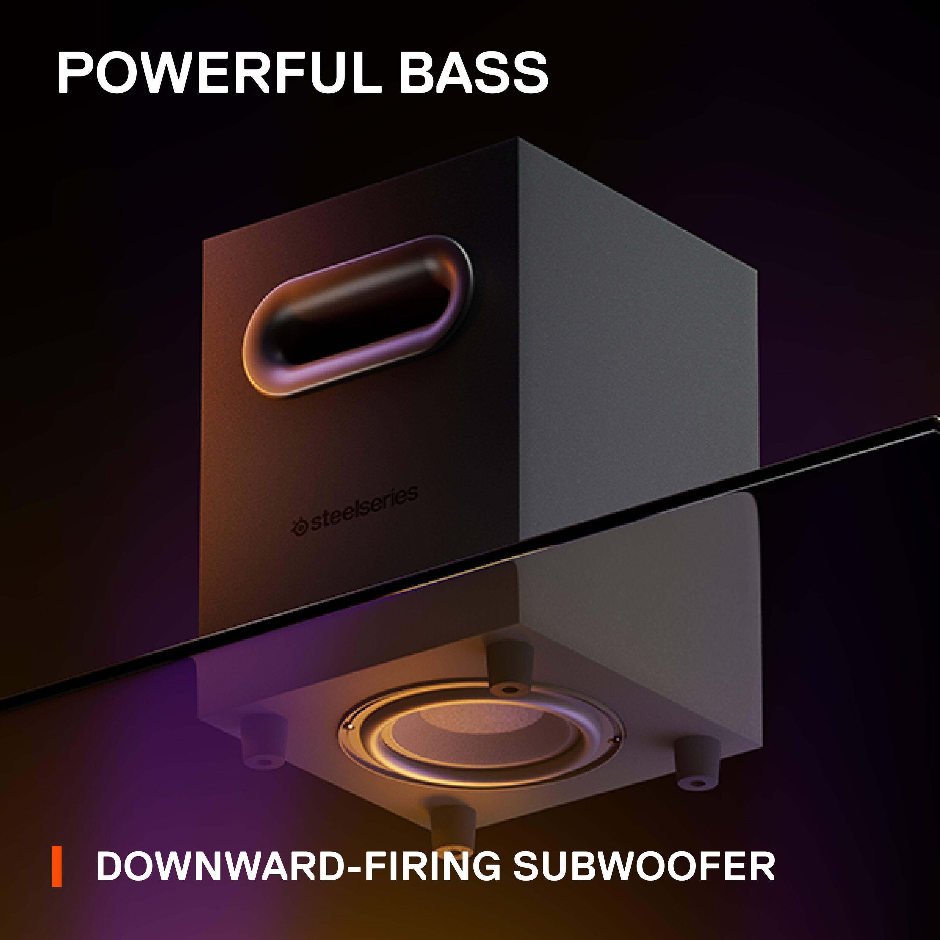 Powerful Bass steelseries I Downward-Firing Subwoofer