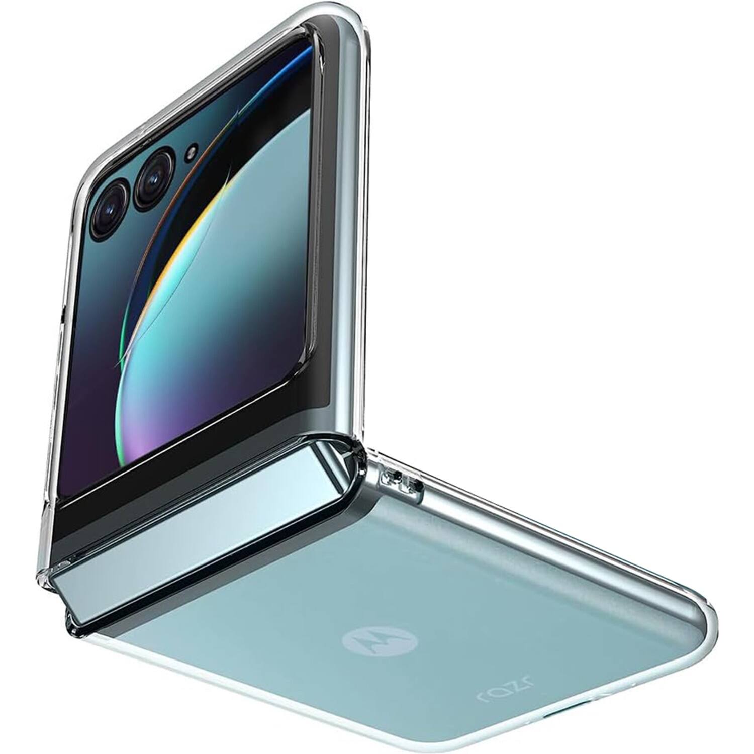 Alt View 11. SaharaCase - Hybrid-Flex Hard Shell Series Case for Motorola Razr+ (2023) - Clear.
