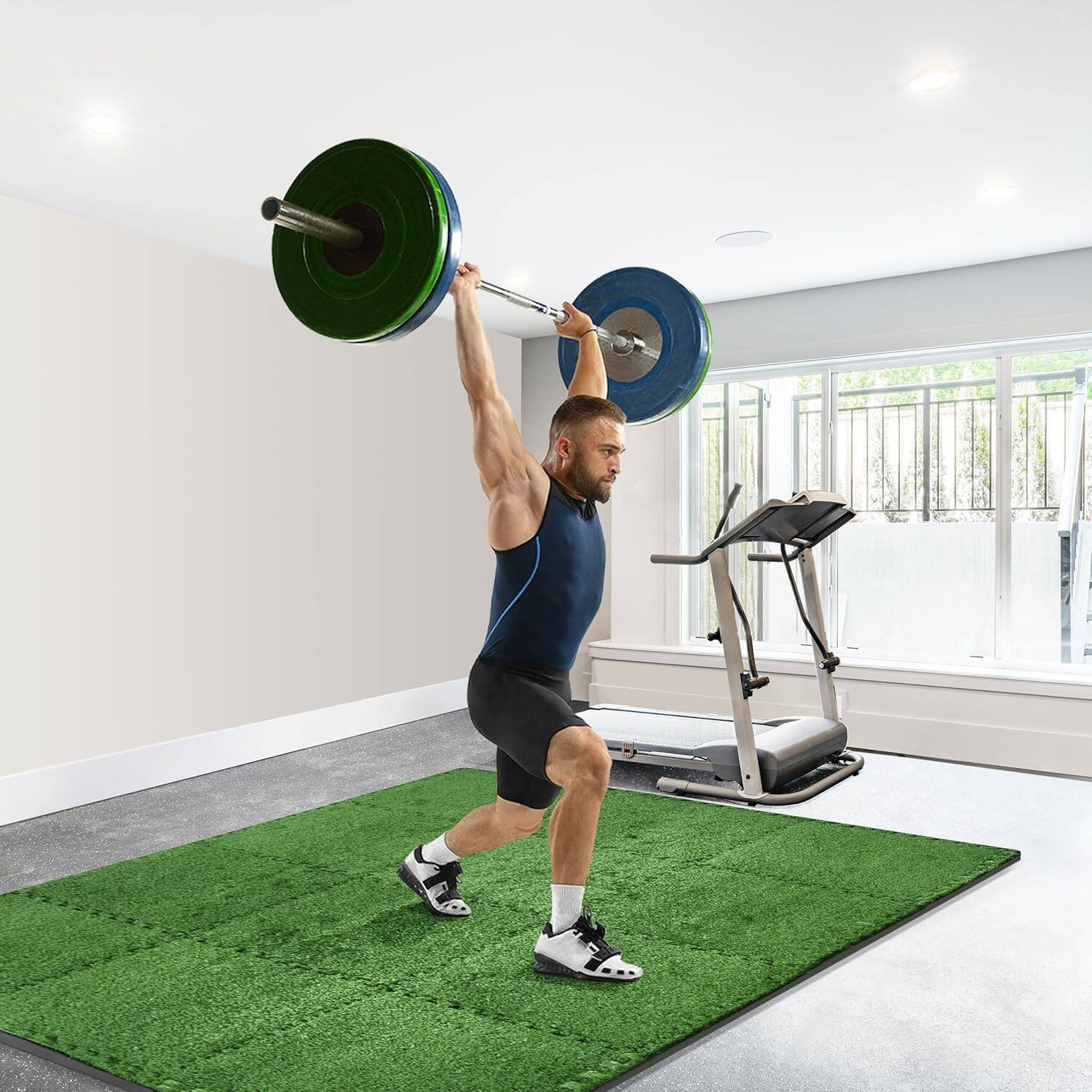 Alt View 2. Sorbus - Sorbus Grass Interlocking tiles for Deck, Patio & Playroom - Green.