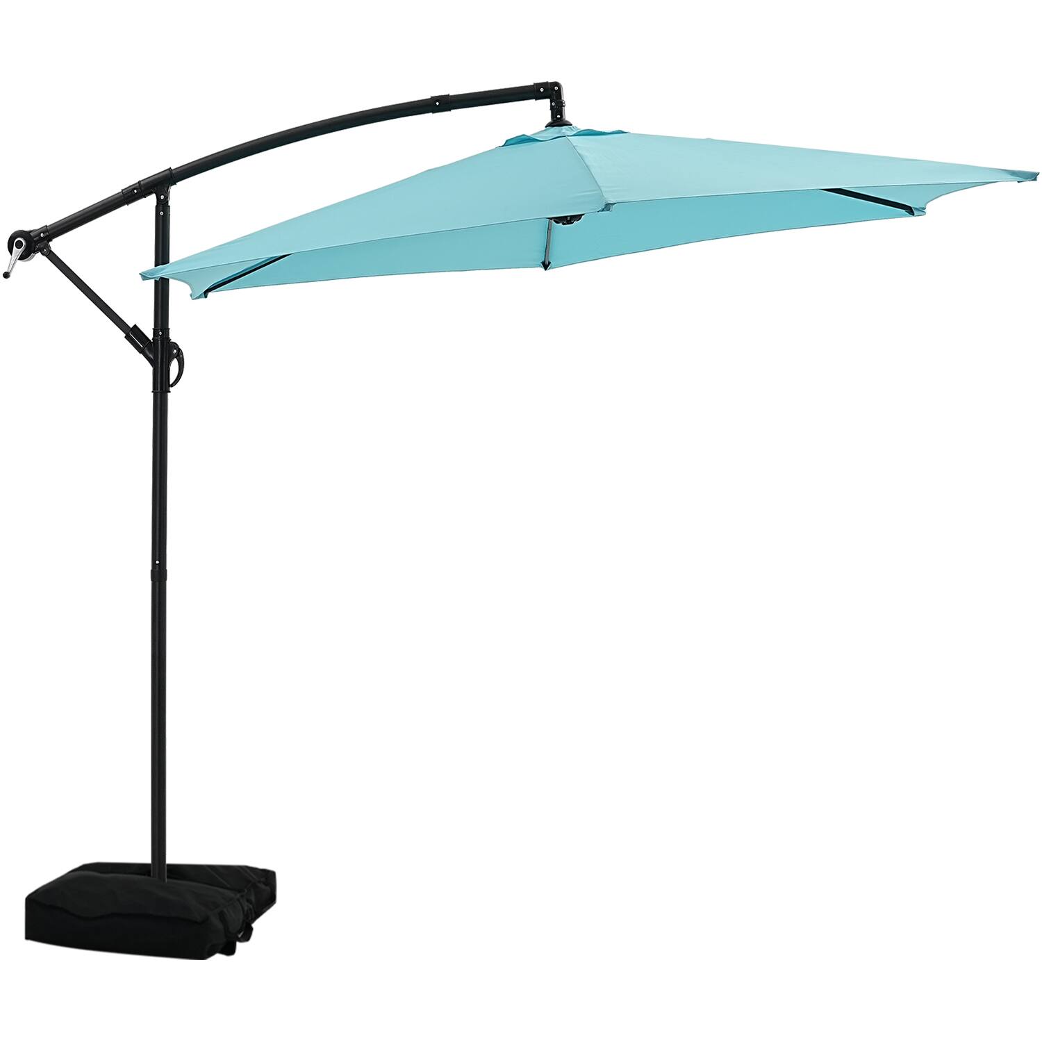 Alt View 1. Ainfox - Ainfox 10FT Outdoor Patio Yard Offset Umbrella with Cross Base for Market,Garden,Deck,Backyard,Pool - blue.