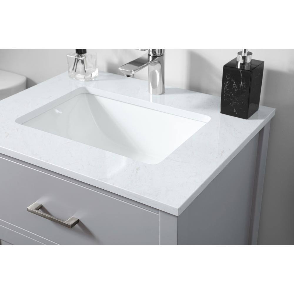 Alt View 6. Elegant Kitchen and Bath - 24 Inch SIngle Bathroom Vanity In Grey - Grey.