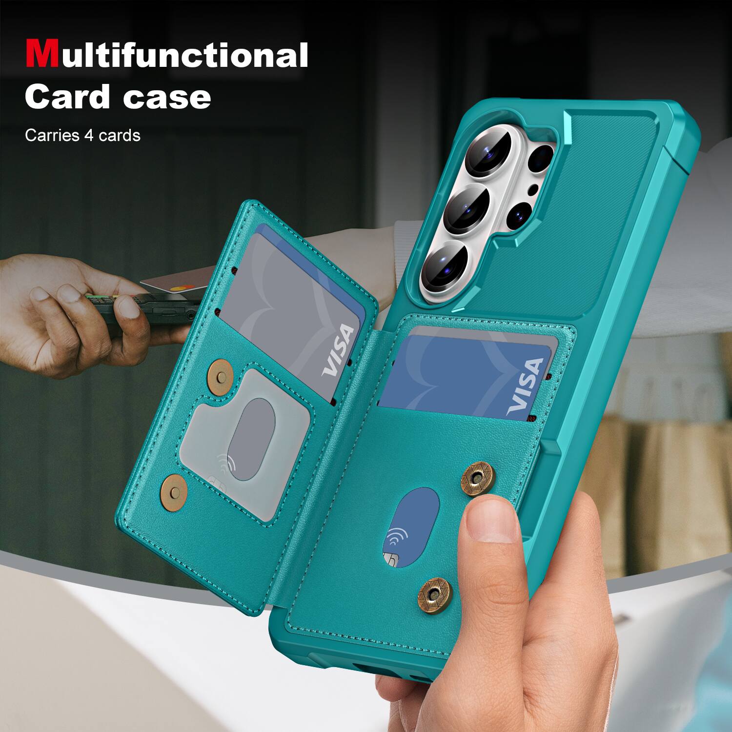 Multifunctional Card case  
Carries 4 cards
