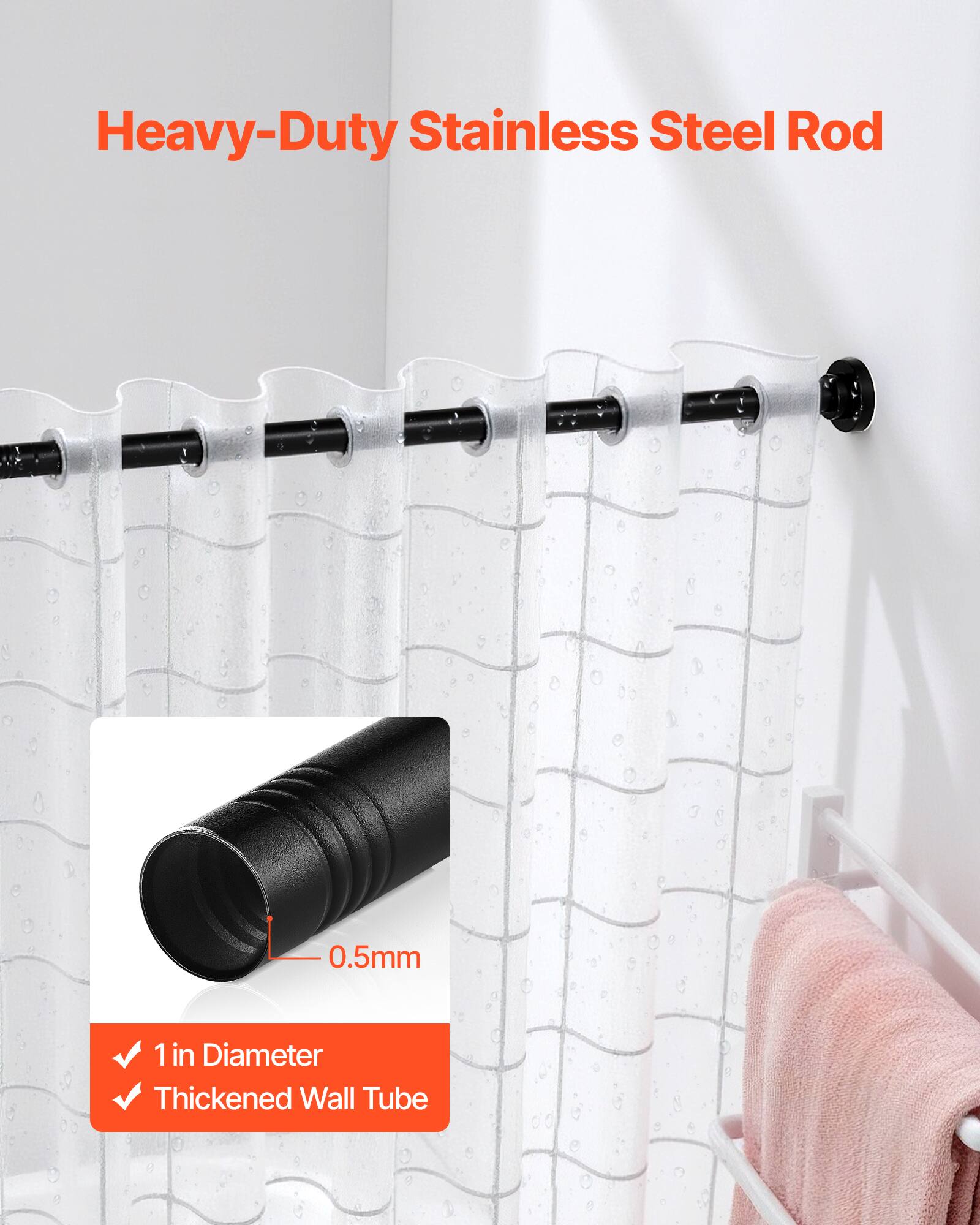 Heavy-Duty Stainless Steel Rod  
0.5mm  
1 in Diameter  
Thickened Wall Tube