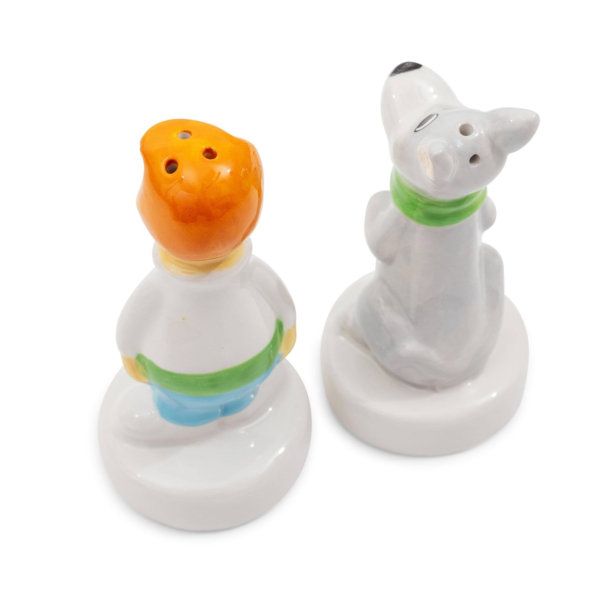 Alt View 1. Silver Buffalo - The Jetsons George and Astro Ceramic Salt and Pepper Shaker Set - White.