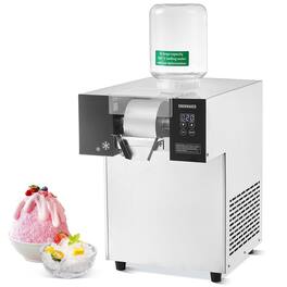 Glintex - Commercial Electric Ice Shaver, 397 lbs/24H Snowflake Ice Maker with Air Cooling for Bakeries, Cafes & Dessert Shops - Silver