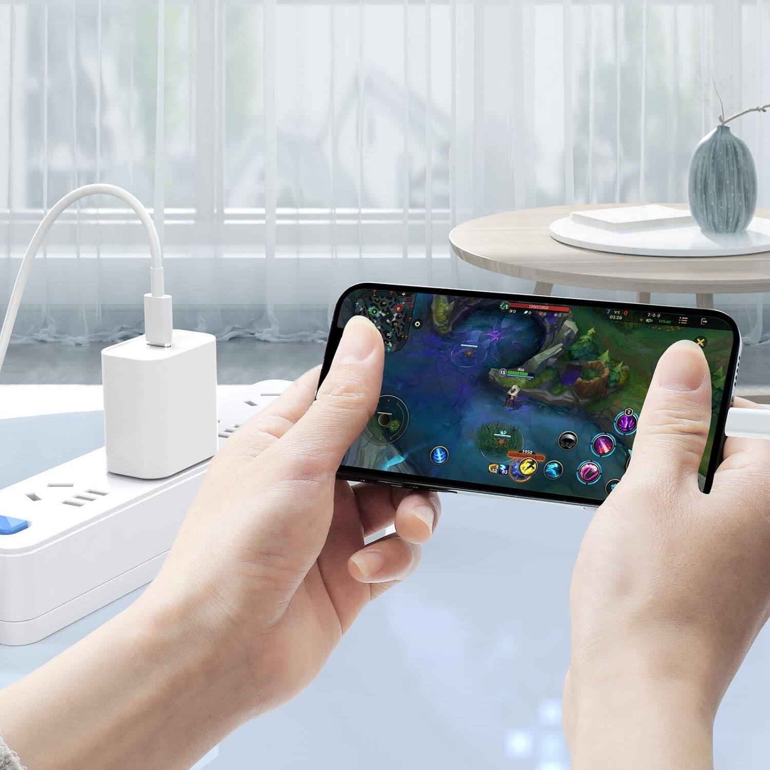 Alt View 3. MOSZAR LLC - 3-Pack 20W USB-C Fast Charger with 6Ft Cable for iPhone - White.