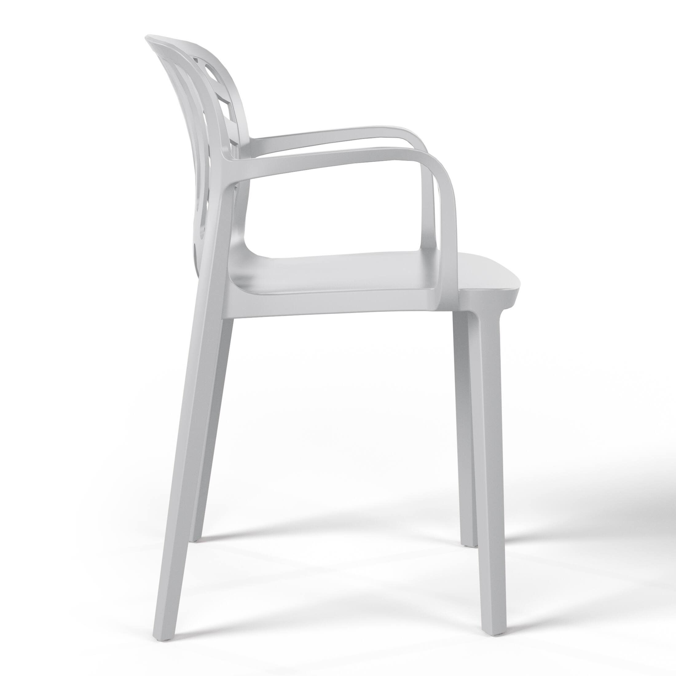 Left. WestinTrends - WestinTrends Playa Outdoor Modern Stackable Patio Dining Armchairs (Set of 2) - Gray.