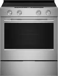 KitchenAid - 5.3 Cu. Ft. Smart Slide-In Electric Convection Range with Self Clean, Steam Clean, and Convection Cooking Modes - PrintShield Stainless Finish - Front_Zoom