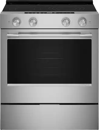 Front. KitchenAid - 5.3 Cu. Ft. Smart Slide-In Electric Range with Convection Cooking Modes - PrintShield Stainless Finish.
