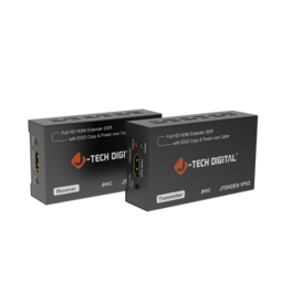 J-Tech Digital - 1080P 60Hz HDMI Extender Balun Over Ethernet with PoC (165ft.) - Black