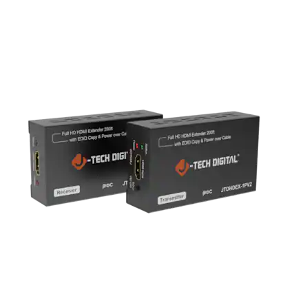 Full HD HDMI Extender 200ft with EDID Copy & Power over Cable -TECH DIGITAL Receiver
Full HD HDMI Extender 200ft with EDID Copy & Power over Cable -TECH DIGITAL Transmitter